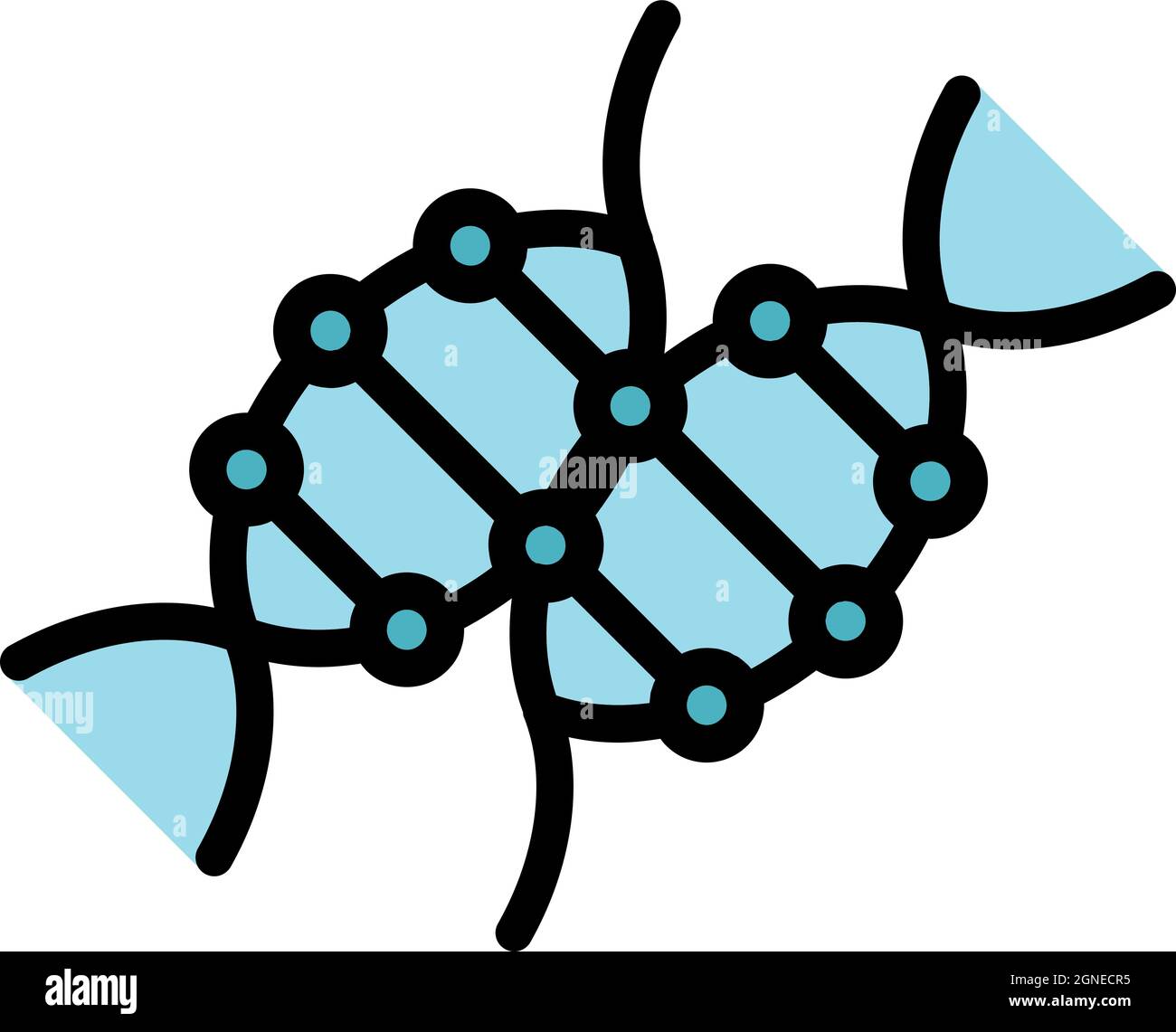 Dna molecule icon. Outline dna molecule vector icon color flat isolated Stock Vector