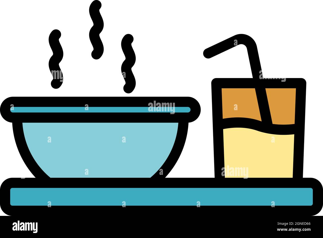 Breakfast icon. Outline breakfast vector icon color flat isolated Stock ...