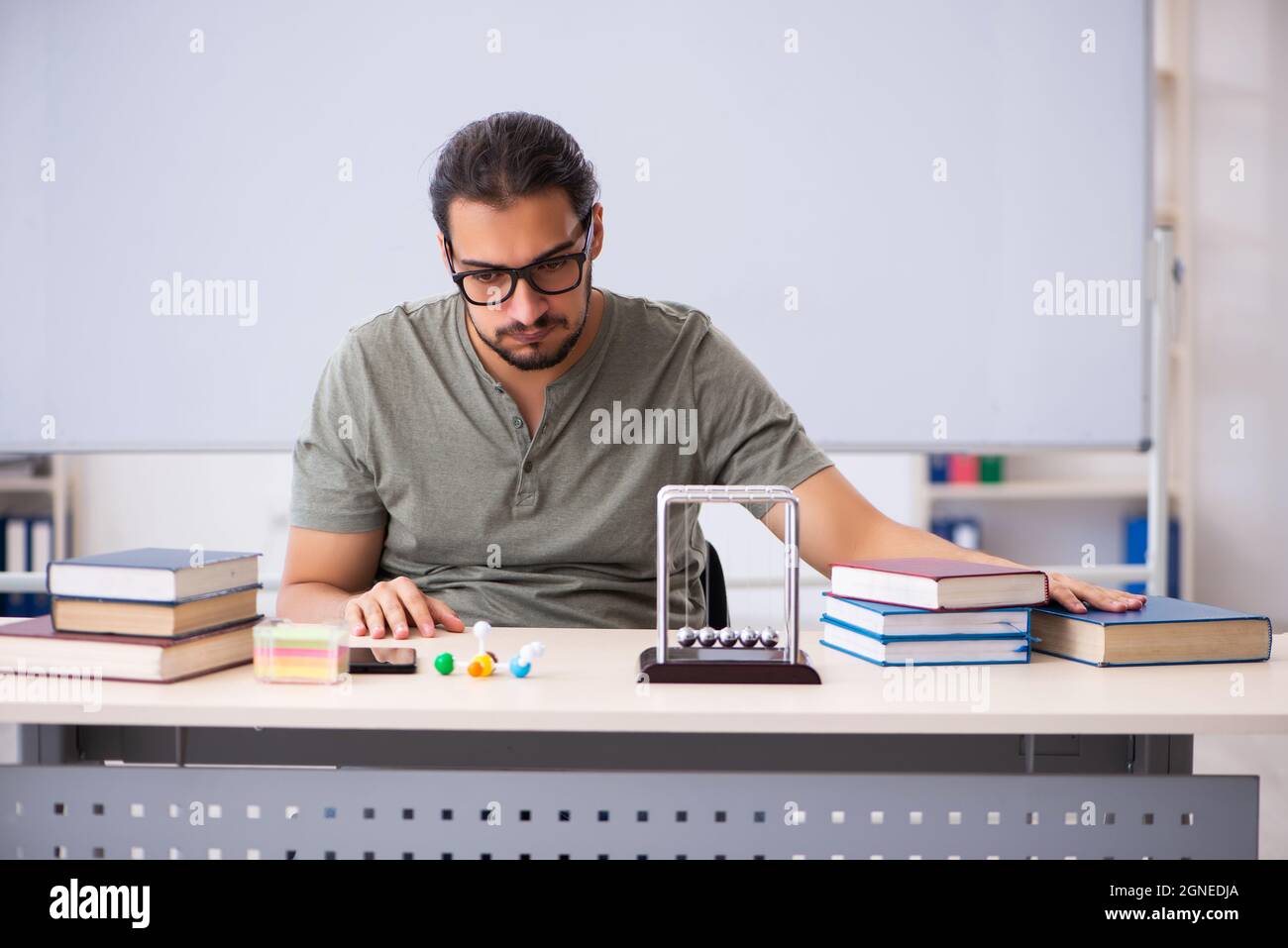 Getting Ready For Testing Young student preparing for exams in the classroom Stock Photo - Alamy