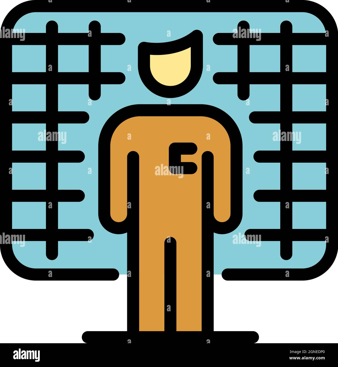 Vr interaction icon. Outline vr interaction vector icon color flat isolated Stock Vector