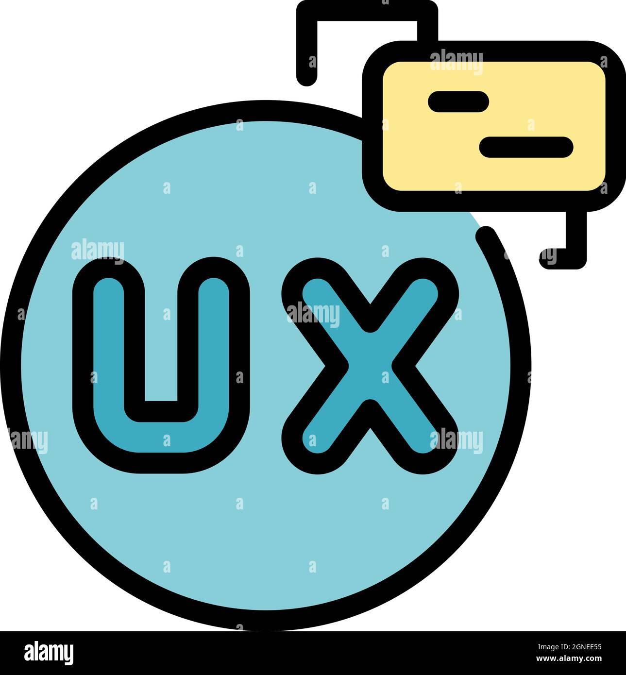 Ux interaction icon. Outline ux interaction vector icon color flat ...