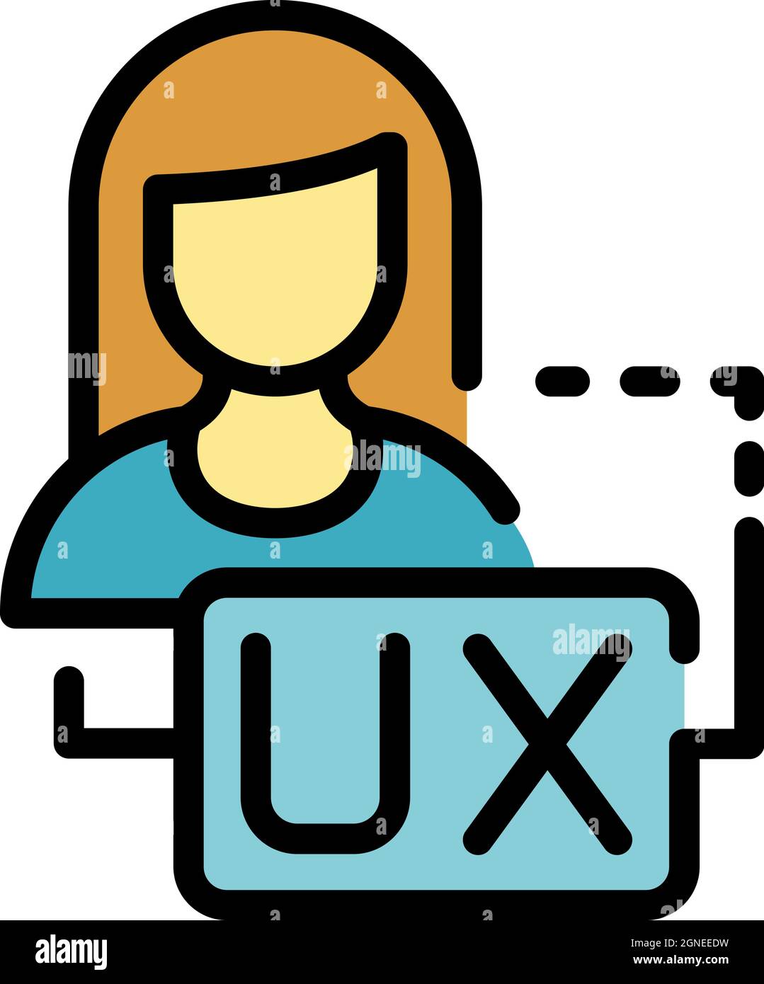 Woman ux interaction icon. Outline woman ux interaction vector icon ...