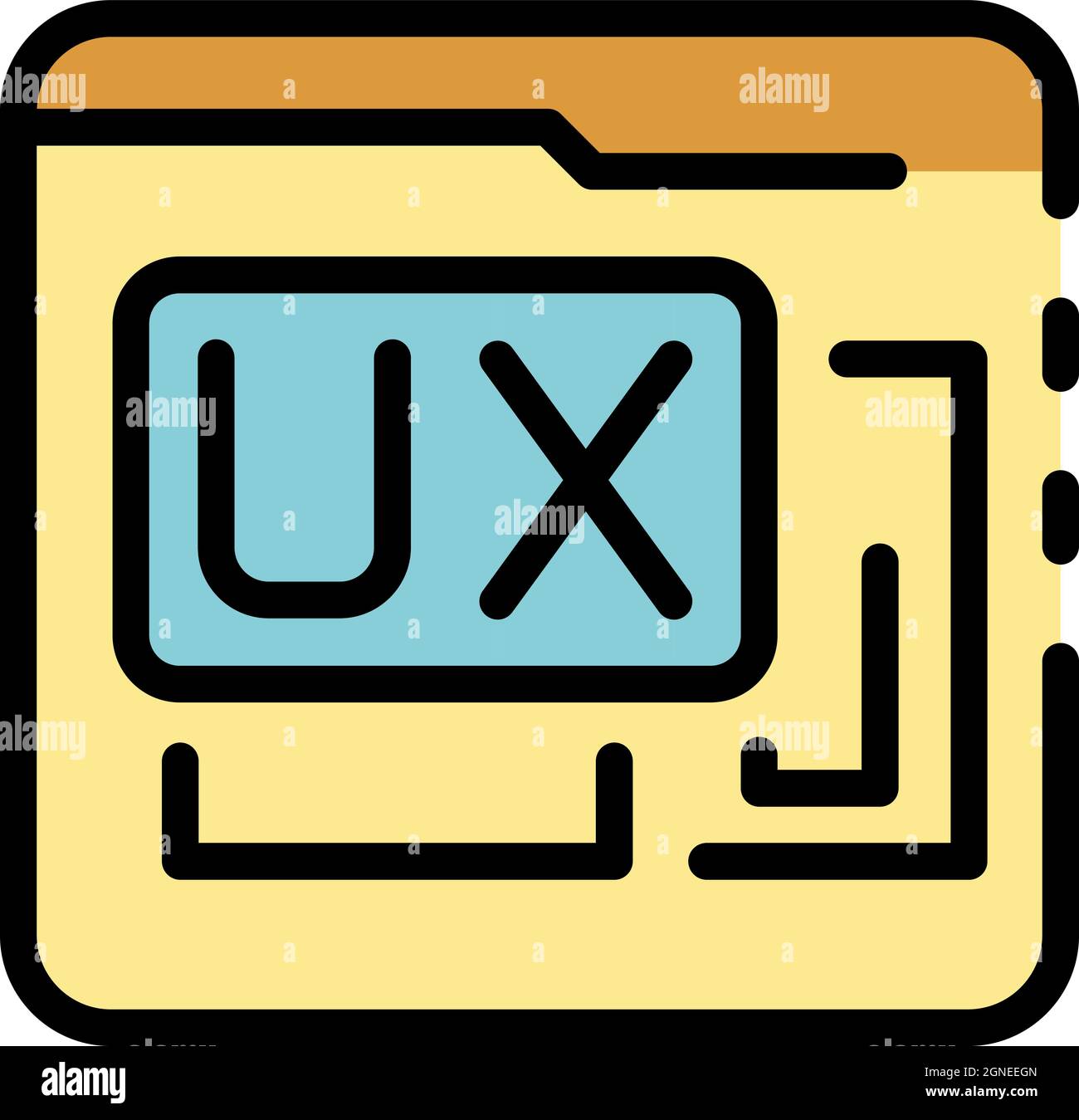 Folder data ux interaction icon. Outline folder data ux interaction vector icon color flat isolated Stock Vector