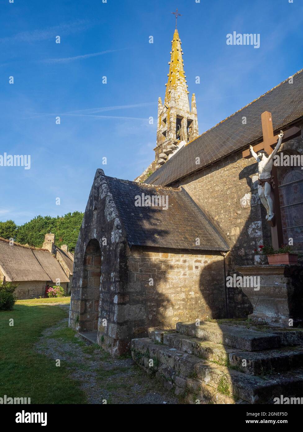 The Saint-Maudez church Catholic church, Lanvaudan, Morbihan (France). Stock Photo