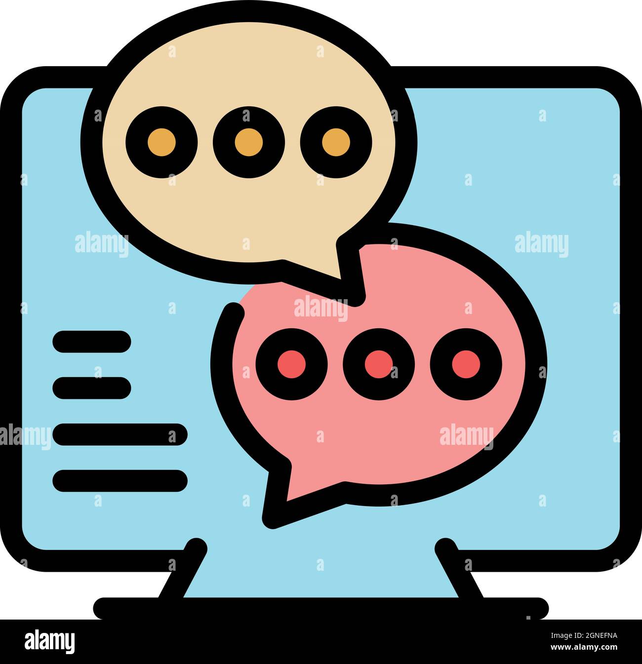 Interactive tv icon. Outline interactive tv vector icon color flat isolated Stock Vector