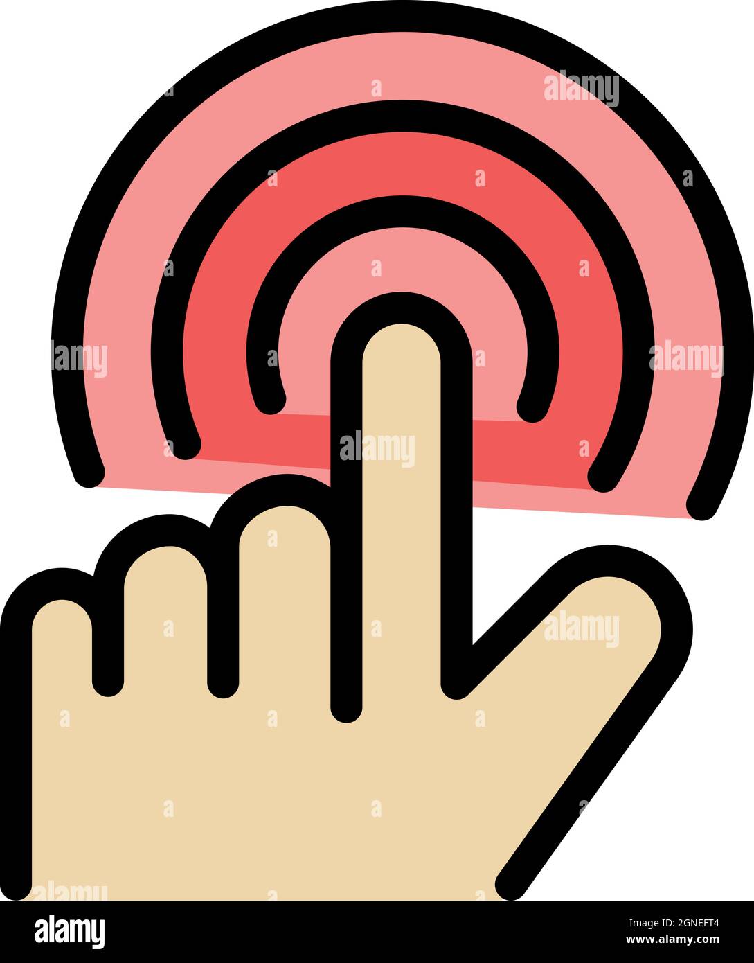 Touch interactive tv icon. Outline touch interactive tv vector icon color flat isolated Stock Vector