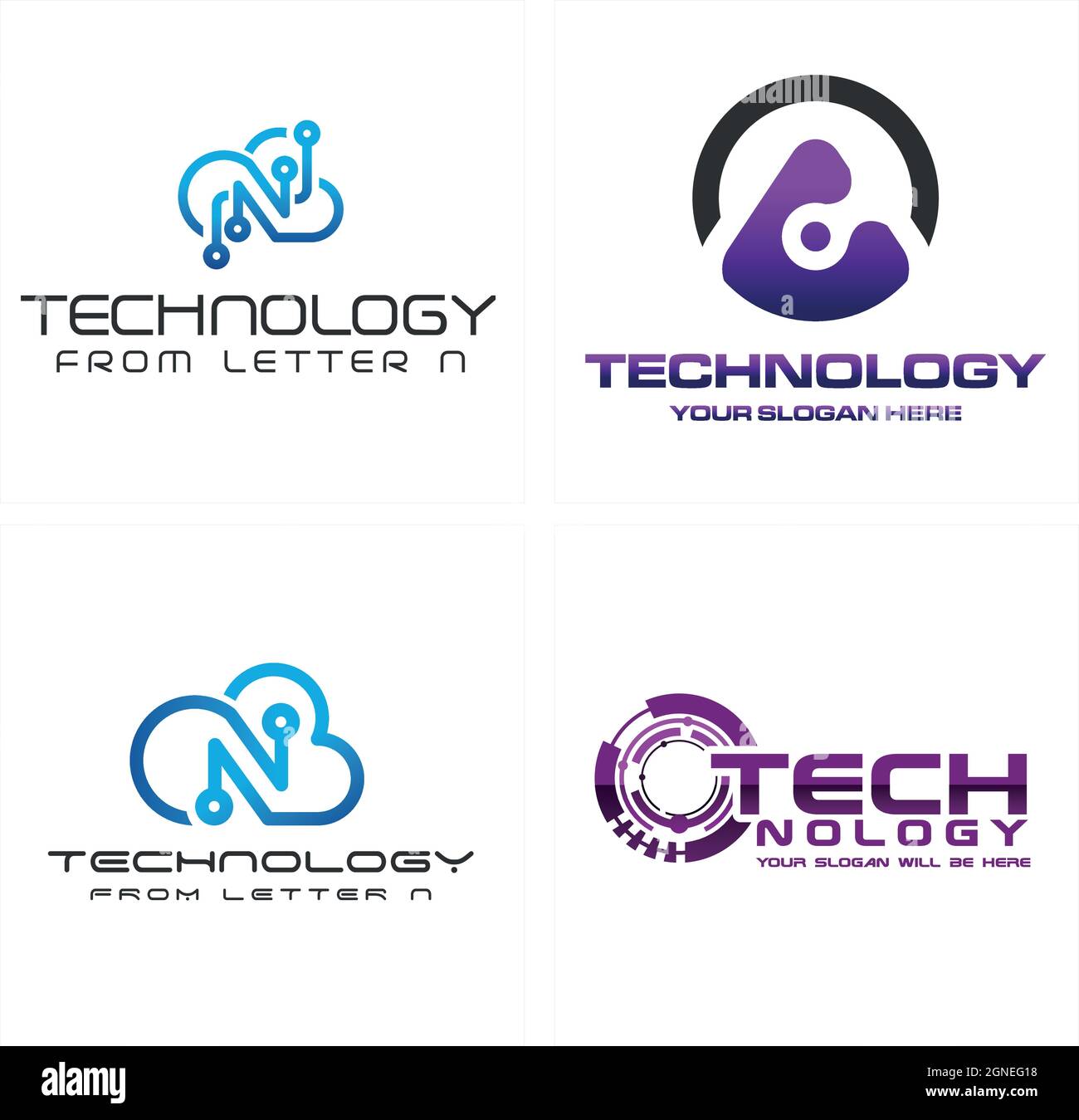 Technology cloud tech circuit storage logo design Stock Vector