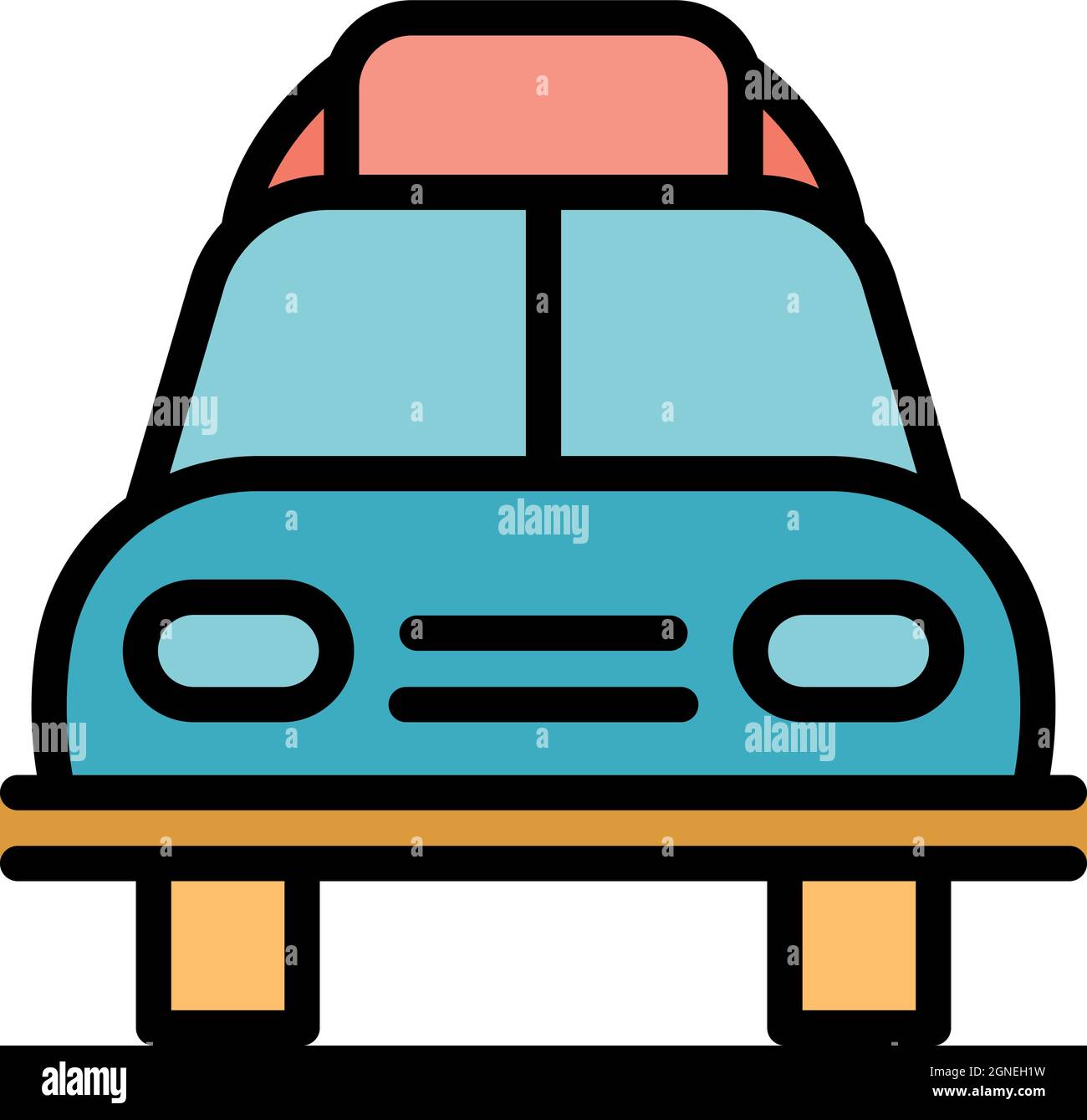 Rope car roof box icon. Outline rope car roof box vector icon