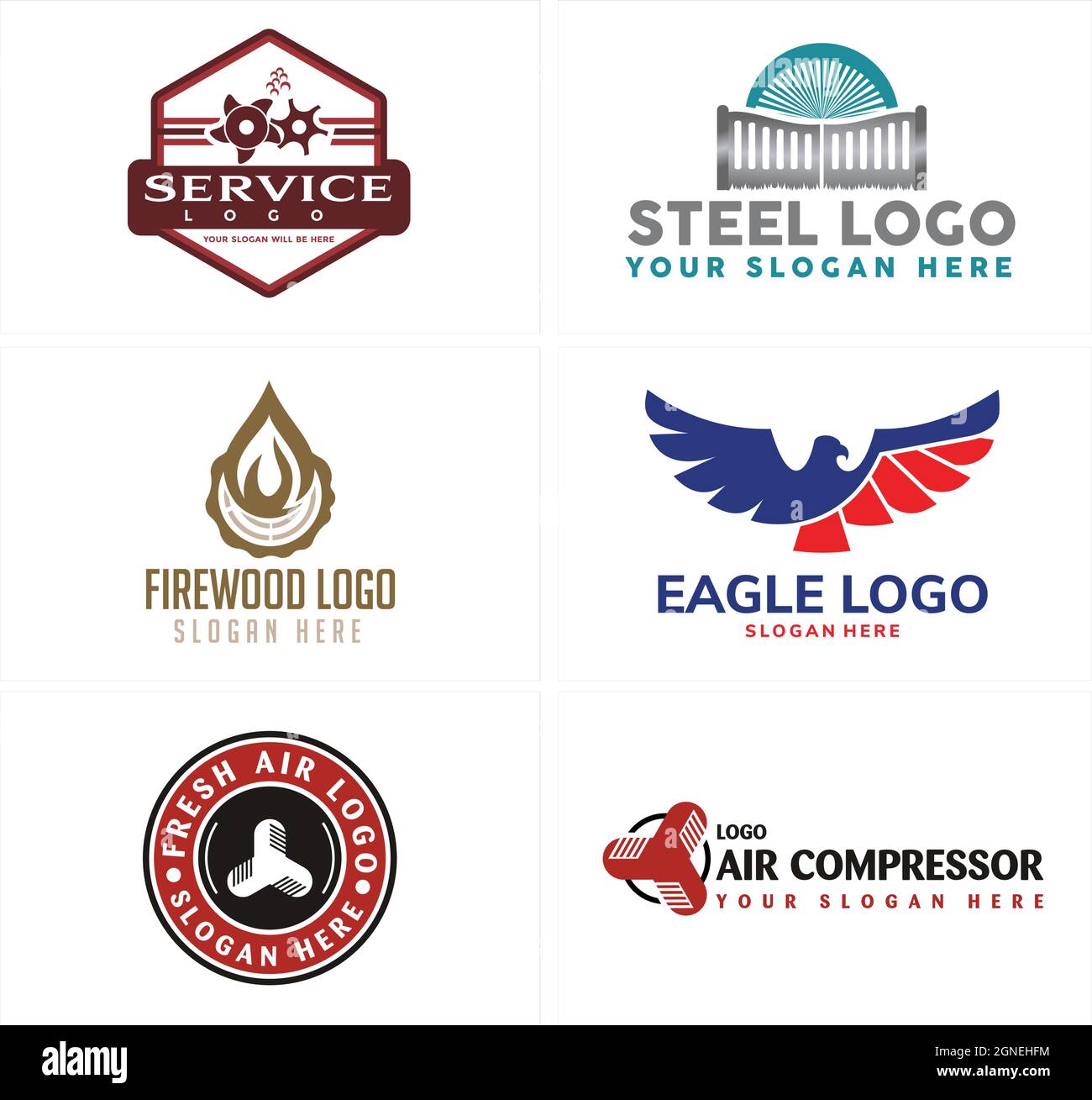Industrial oil fire wood propeller company logo design Stock Vector
