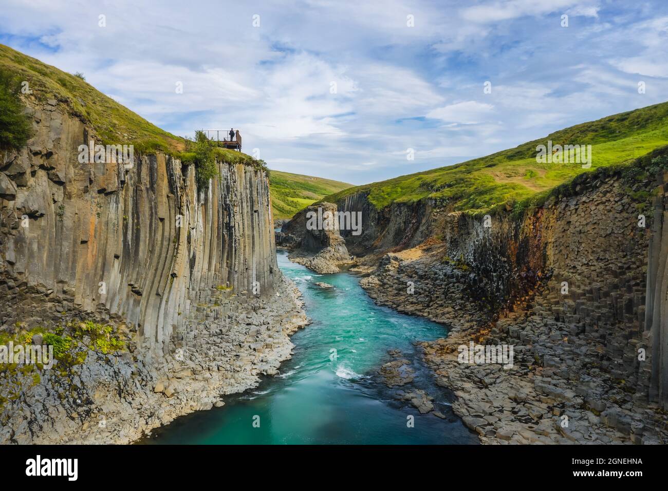 Impressive Studlagil canyon and Jokulsa river in Jokuldalur Iceland Stock Photo