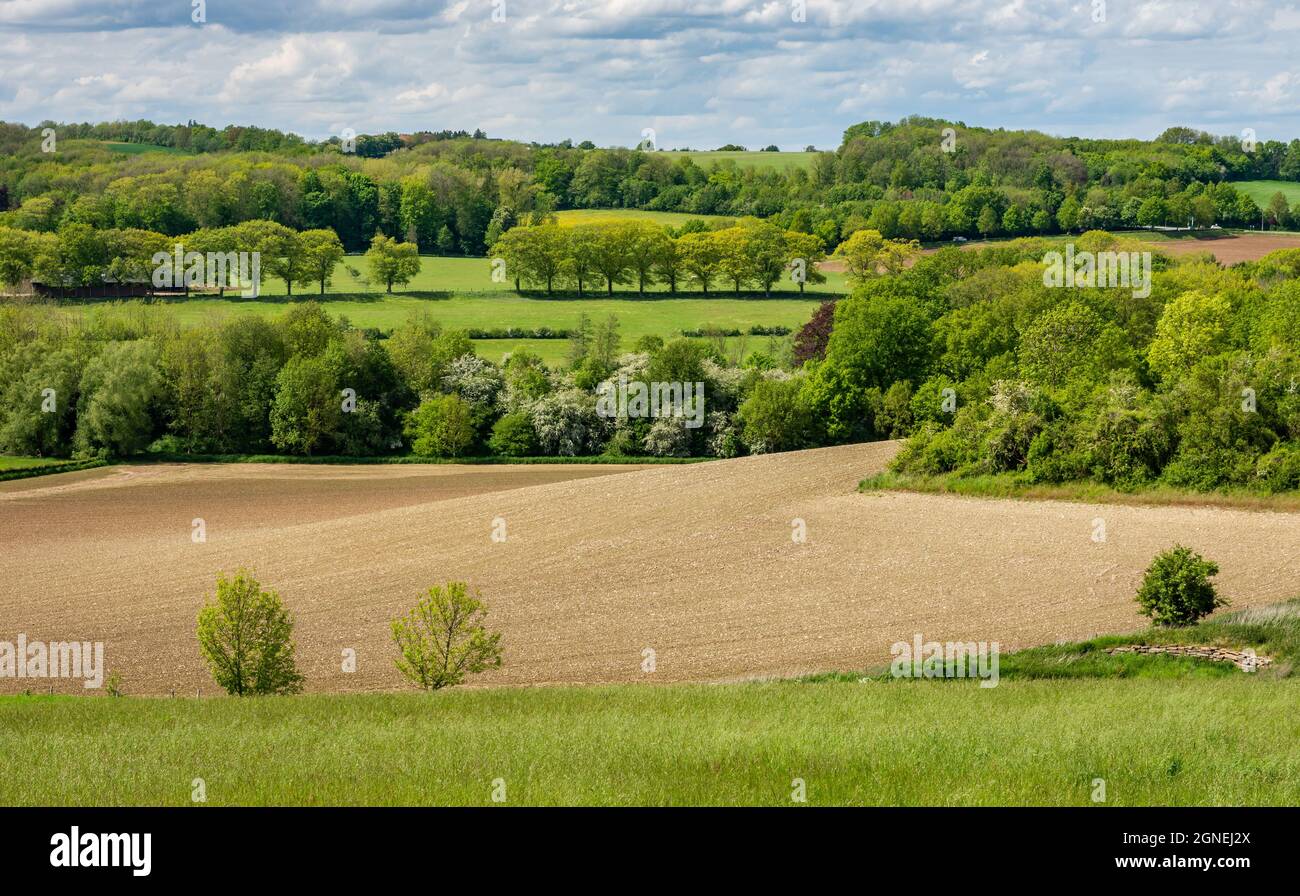 Springtime landscape of Gulpen in South Limburg region Stock Photo