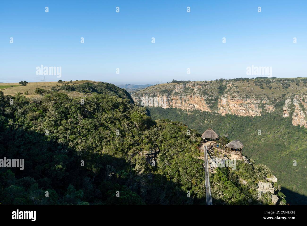The Lake Eland suspension bridge in Oribi South Africa. The 80m