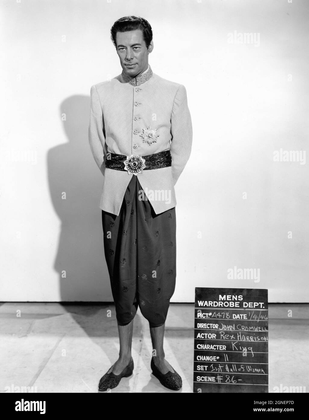 REX HARRISON Costume Test Reference Still for ANNA AND THE KING OF SIAM  1946 director JOHN CROMWELL based on the biography by Margaret Landon  screenplay Talbot Jennings and Sally Benson music Bernard