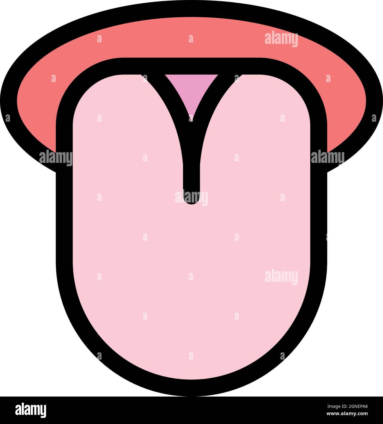 Tongue senses icon. Outline tongue senses vector icon color flat isolated Stock Vector