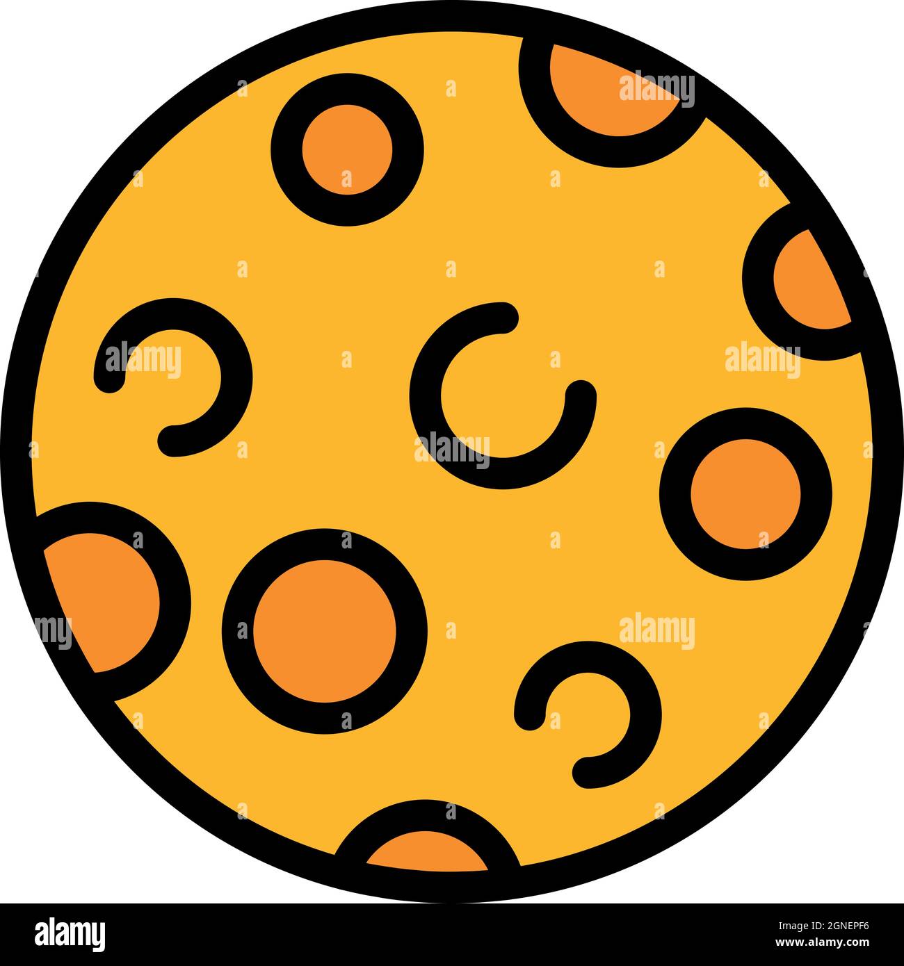 Planet asteroid icon. Outline planet asteroid vector icon color flat ...