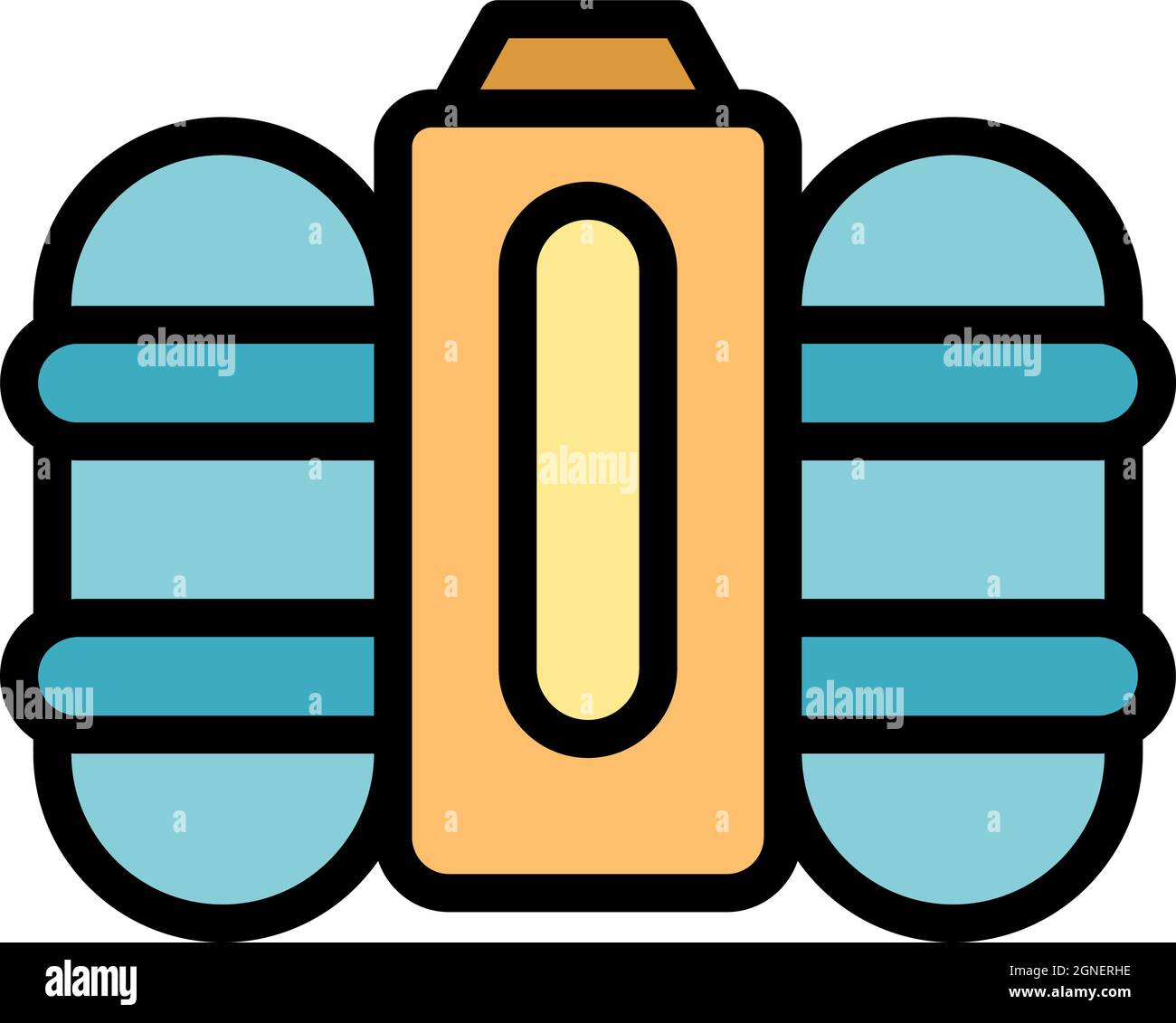 Pool pump icon. Outline pool pump vector icon color flat isolated Stock