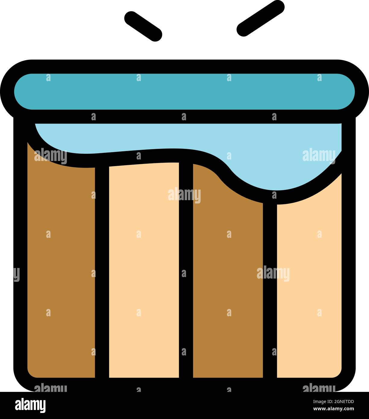 Metal drum icon. Outline metal drum vector icon color flat isolated