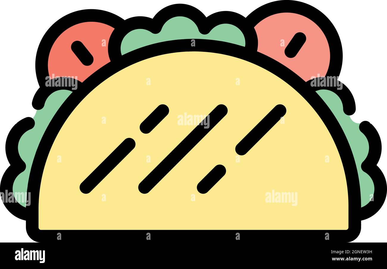 Taco Cuisine Icon Outline Taco Cuisine Vector Icon Color Flat Isolated Stock Vector Image And Art 9636