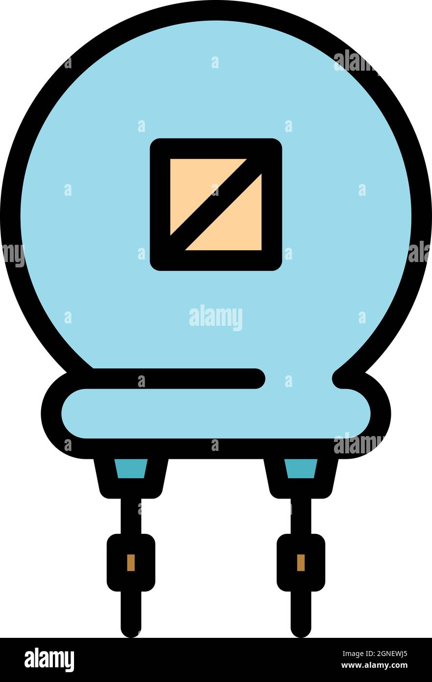 System resistor icon. Outline system resistor vector icon color flat isolated Stock Vector