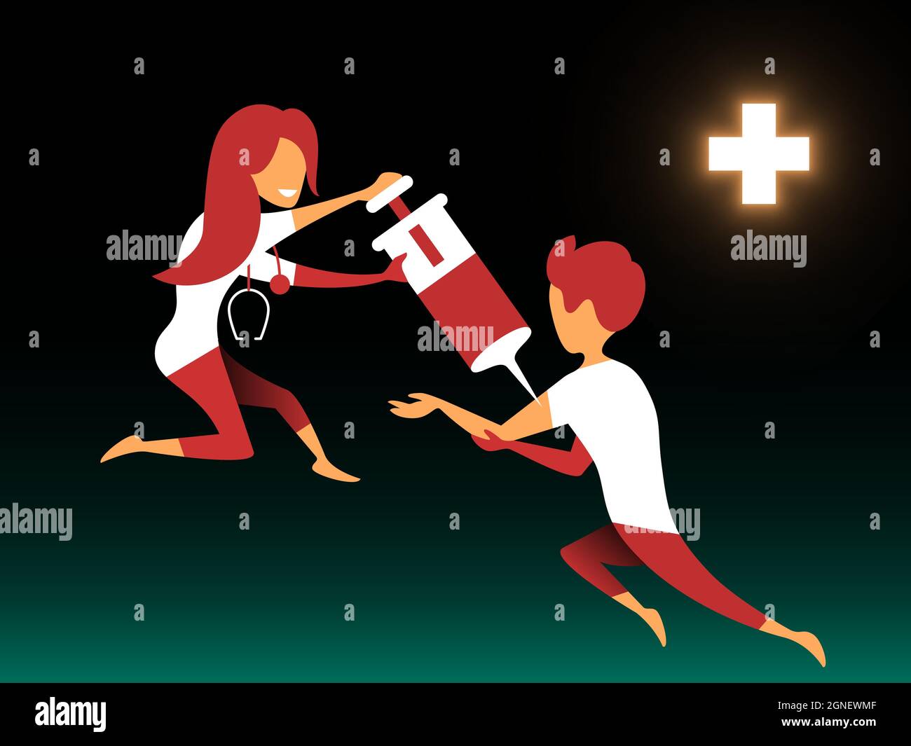 Vector vaccine in gradient style. Editable illustration Stock Vector