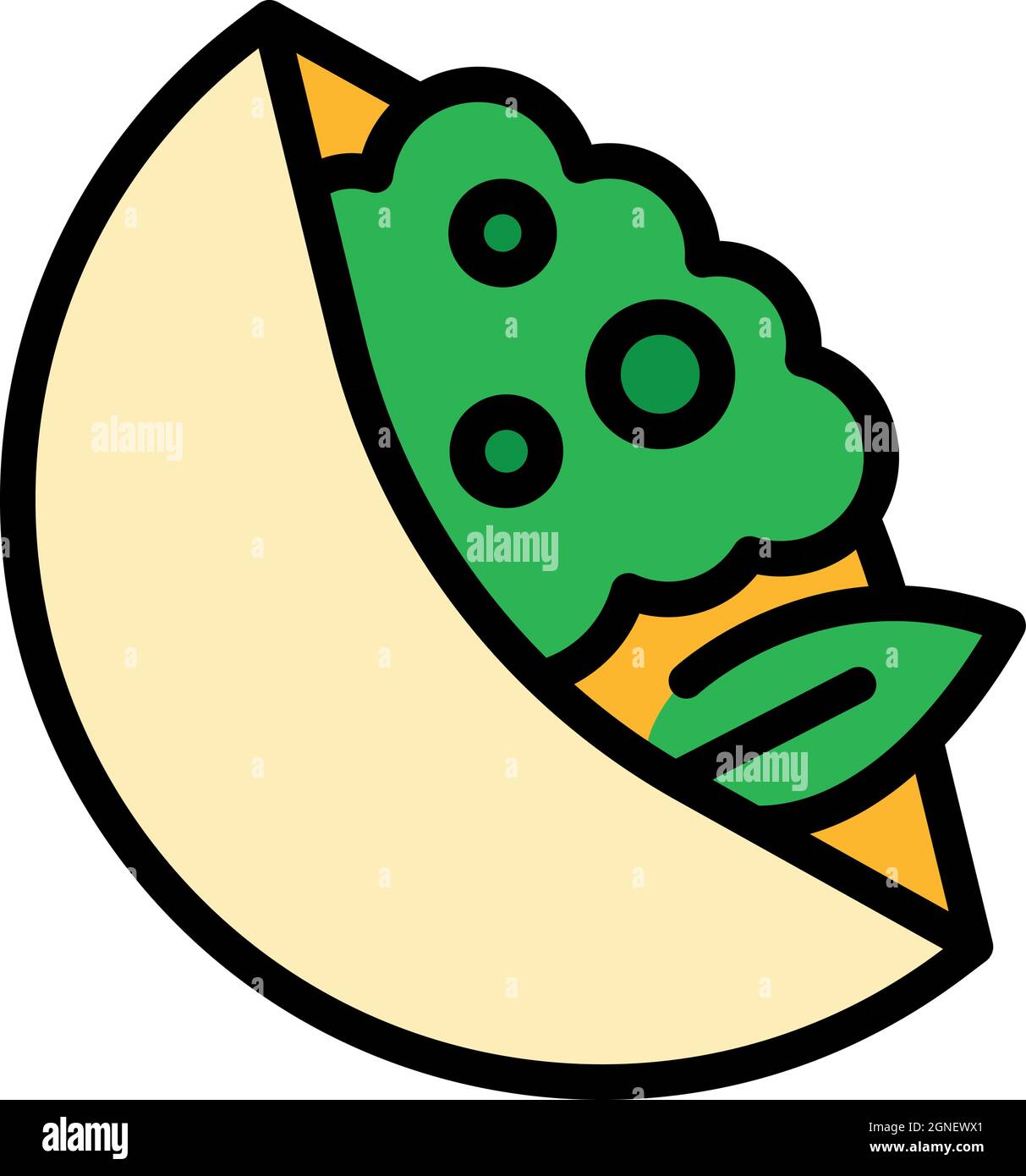 Traditional pita bread icon. Outline traditional pita bread vector icon