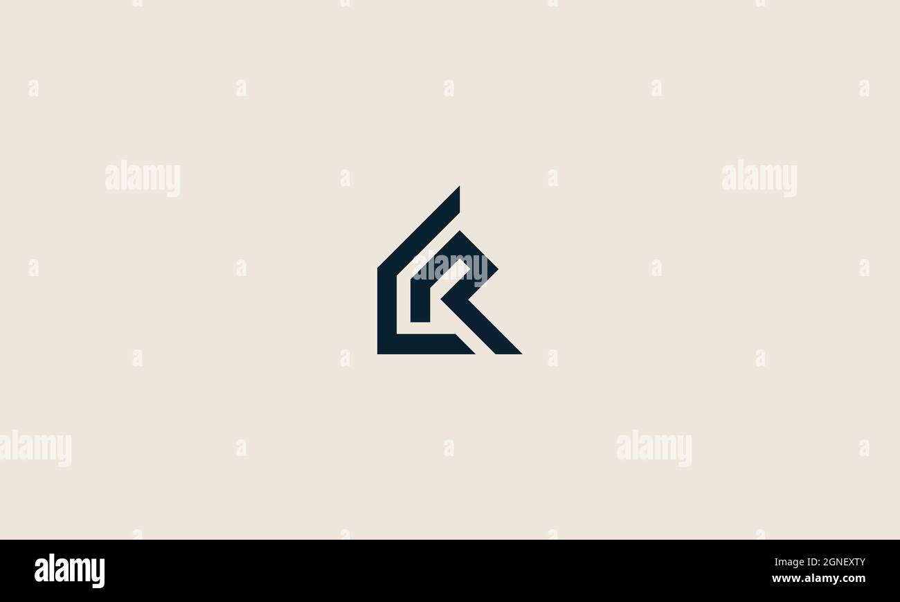 LETTERS CR LOGO DESIGN WITH NEGATIVE SPACE EFFECT FOR ILLUSTRATION USE Stock Vector