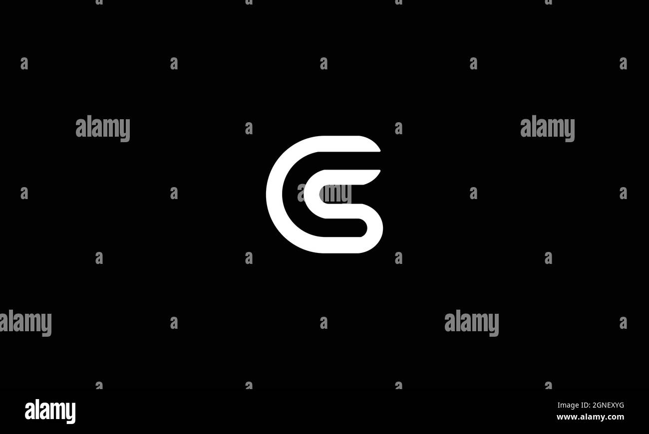 LETTERS CS LOGO DESIGN WITH NEGATIVE SPACE EFFECT FOR ILLUSTRATION USE Stock Vector
