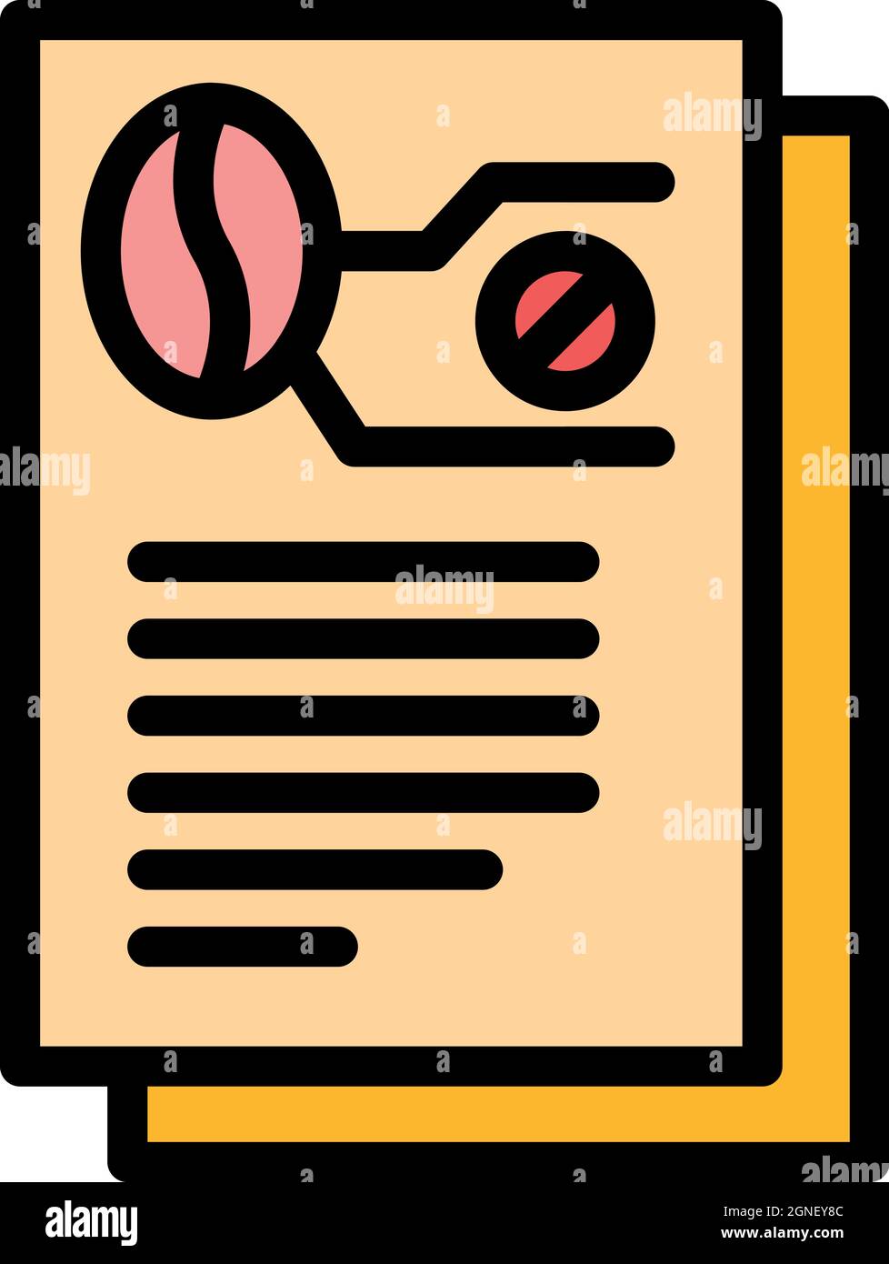 Decaf report icon. Outline decaf report vector icon color flat isolated ...