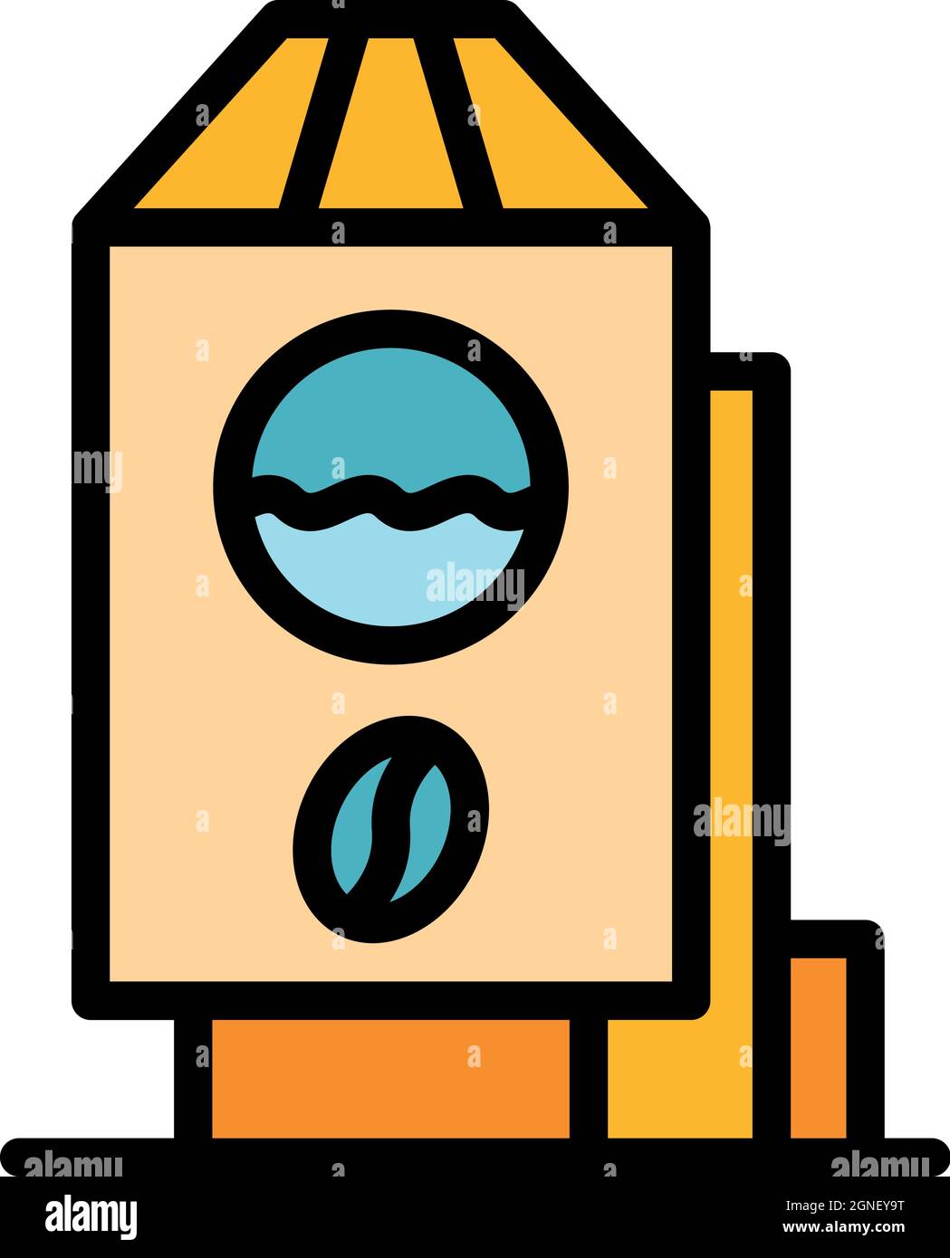 Decaf container icon. Outline decaf container vector icon color flat isolated Stock Vector