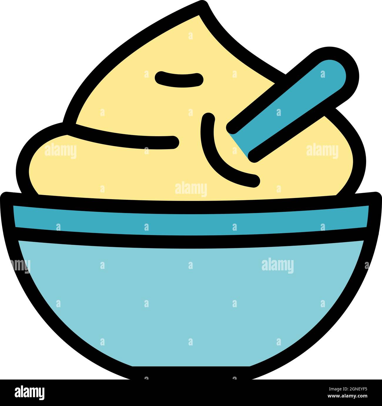 Lunch mashed potatoes icon. Outline lunch mashed potatoes vector icon ...
