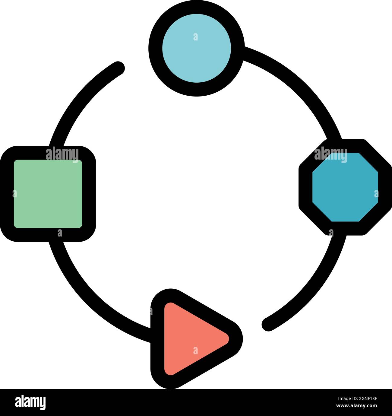 Adaptation process icon. Outline adaptation process vector icon color ...