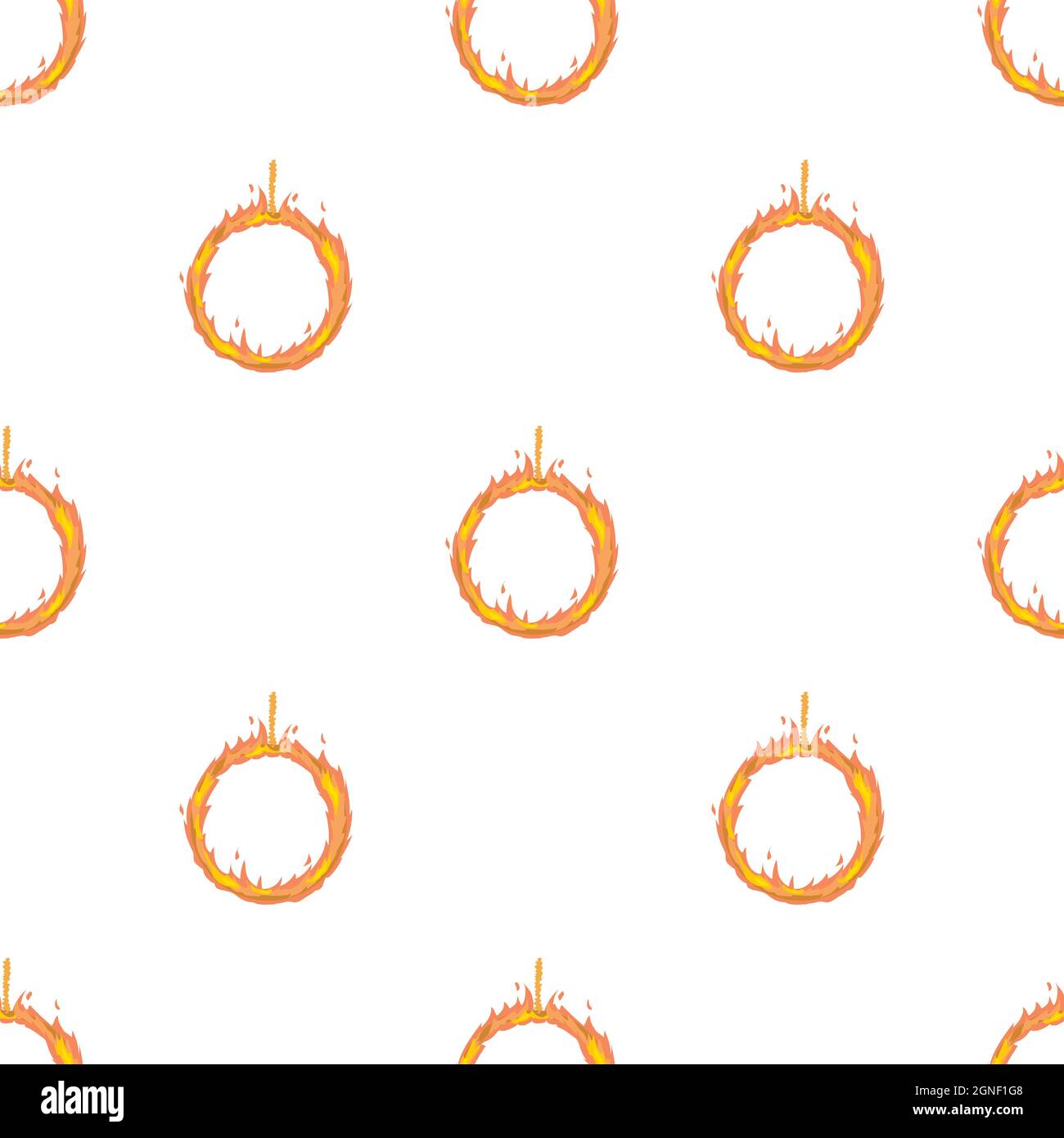 Ring of fire pattern seamless background texture repeat wallpaper geometric vector Stock Vector