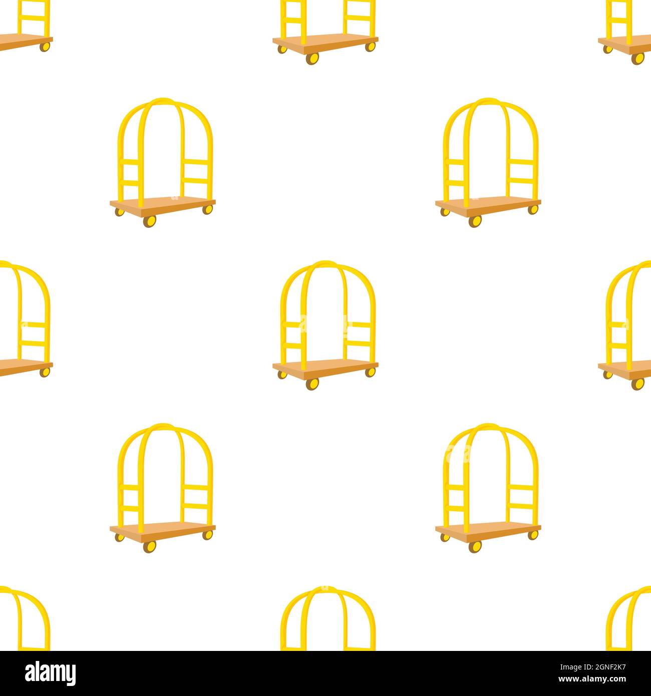 Cart in hotel pattern seamless background texture repeat wallpaper geometric vector Stock Vector