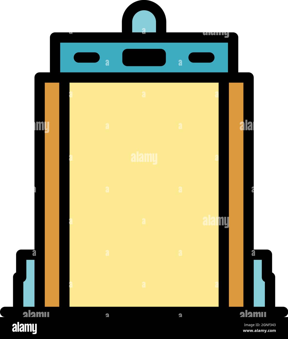 Gate scanner icon. Outline gate scanner vector icon color flat isolated ...