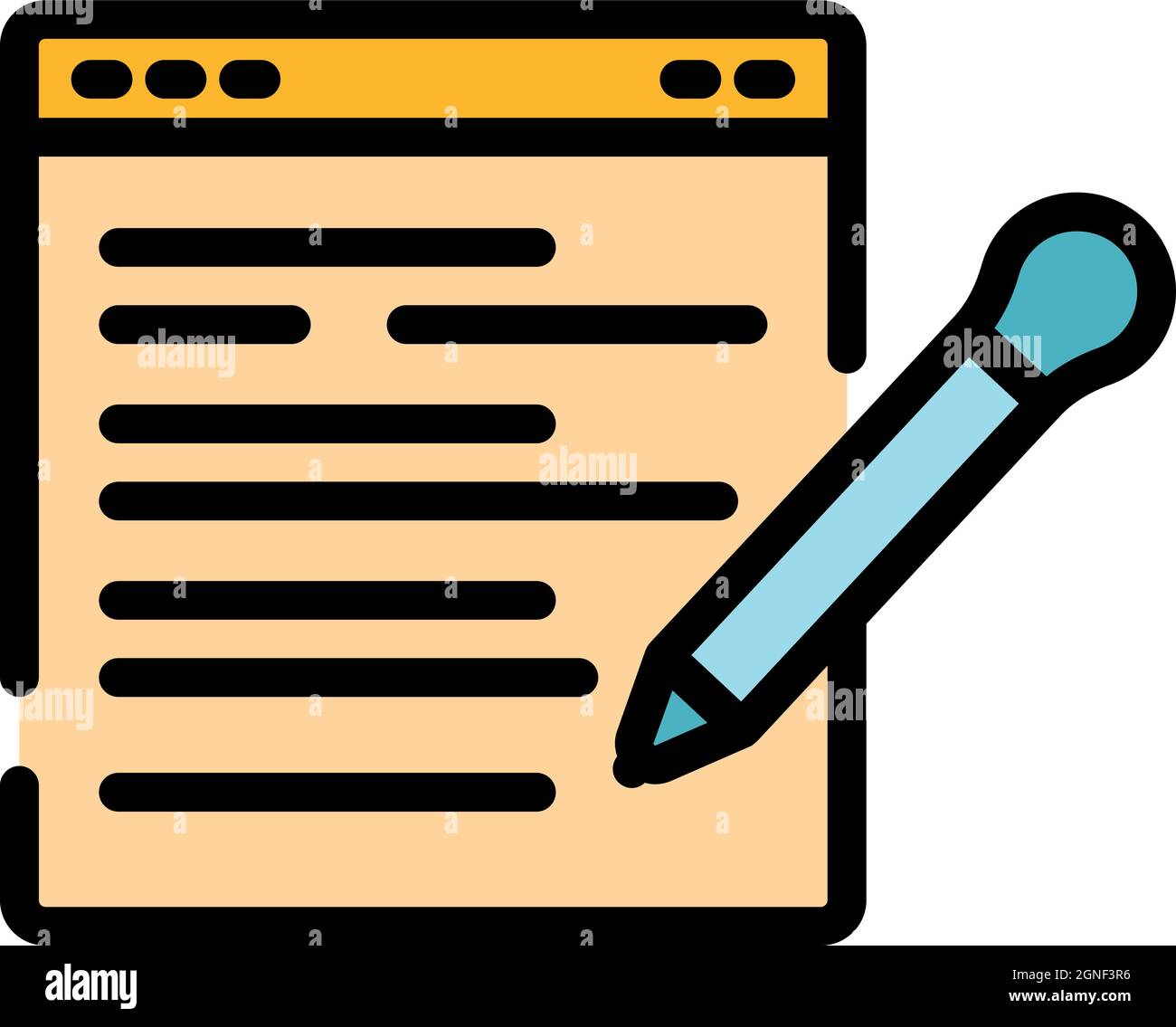 Writing web review icon. Outline writing web review vector icon color ...