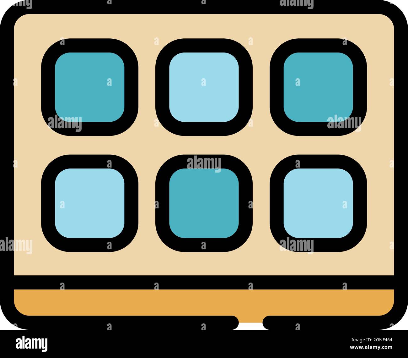 Smart interactive tv icon. Outline smart interactive tv vector icon color flat isolated Stock Vector