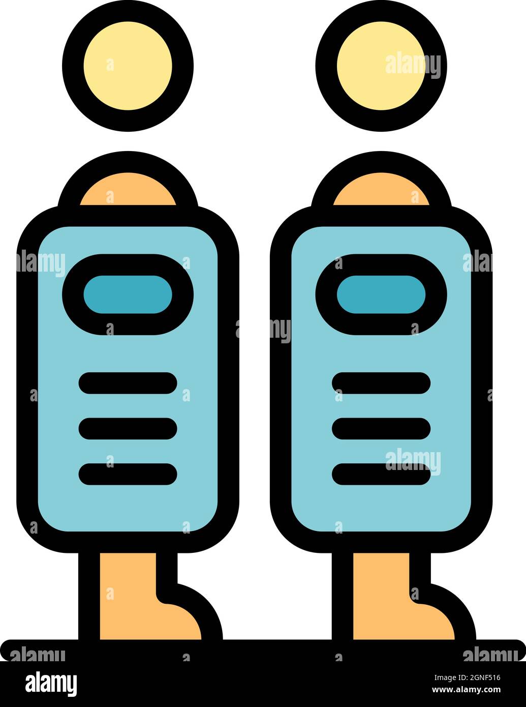 Police guard protest icon. Outline police guard protest vector icon color flat isolated Stock Vector