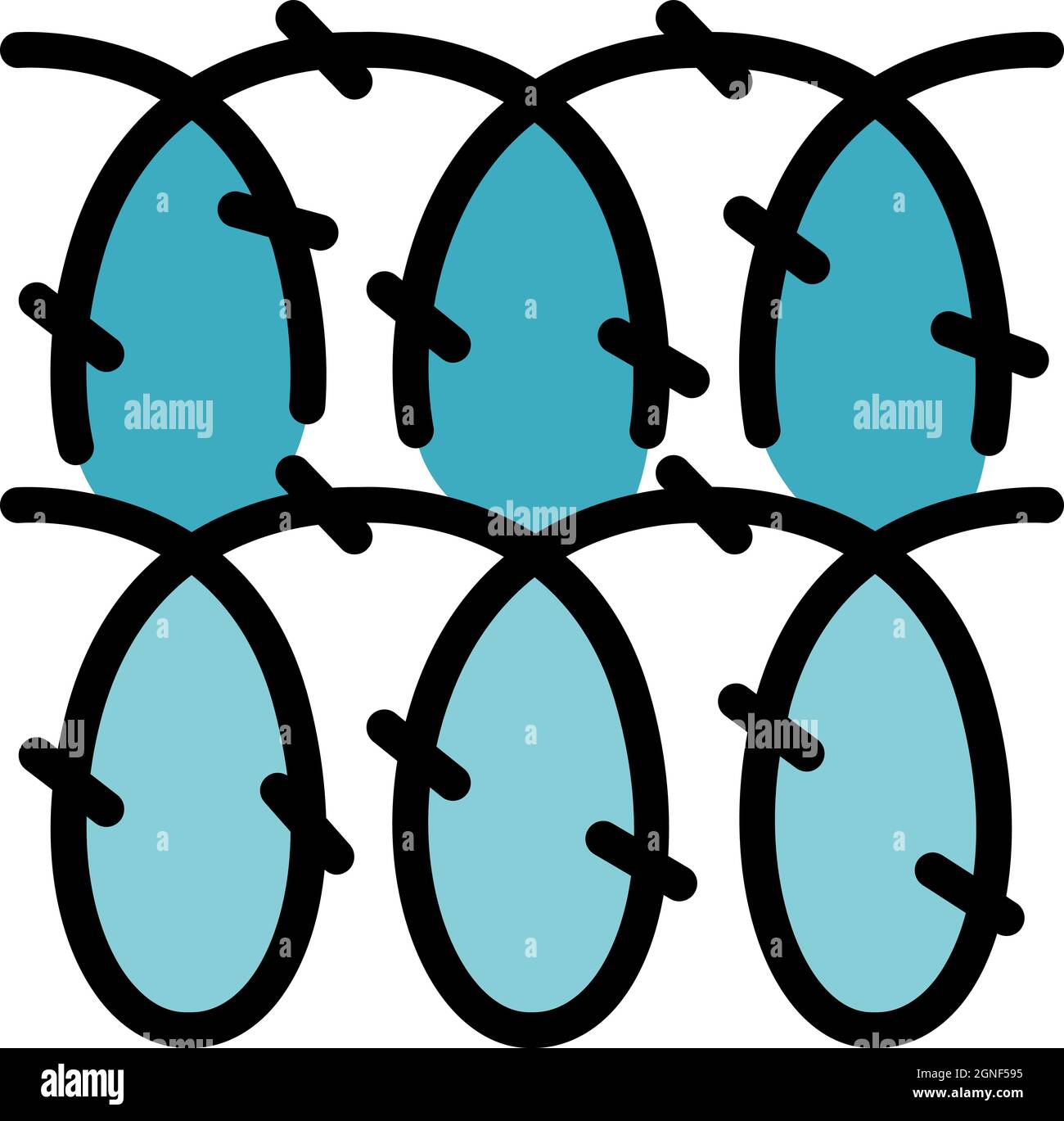 Spike wire icon. Outline spike wire vector icon color flat isolated Stock Vector