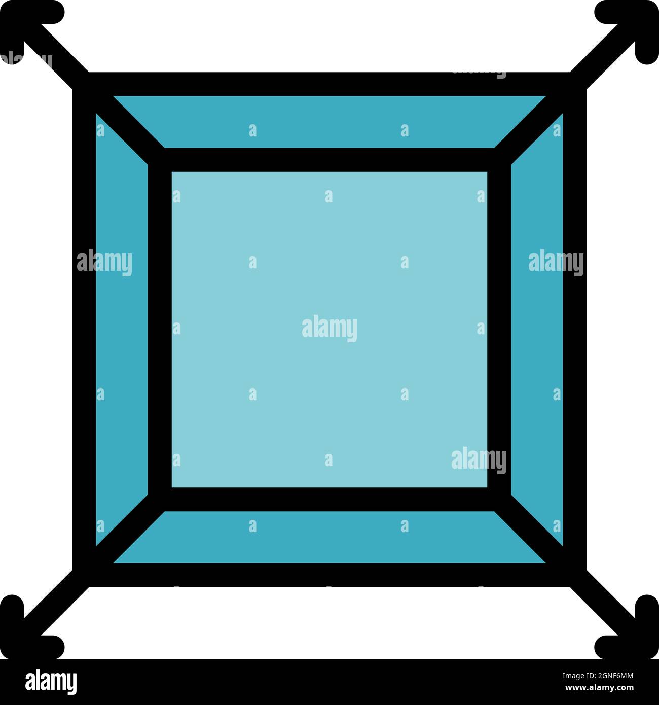 Size redesign icon. Outline size redesign vector icon color flat isolated Stock Vector