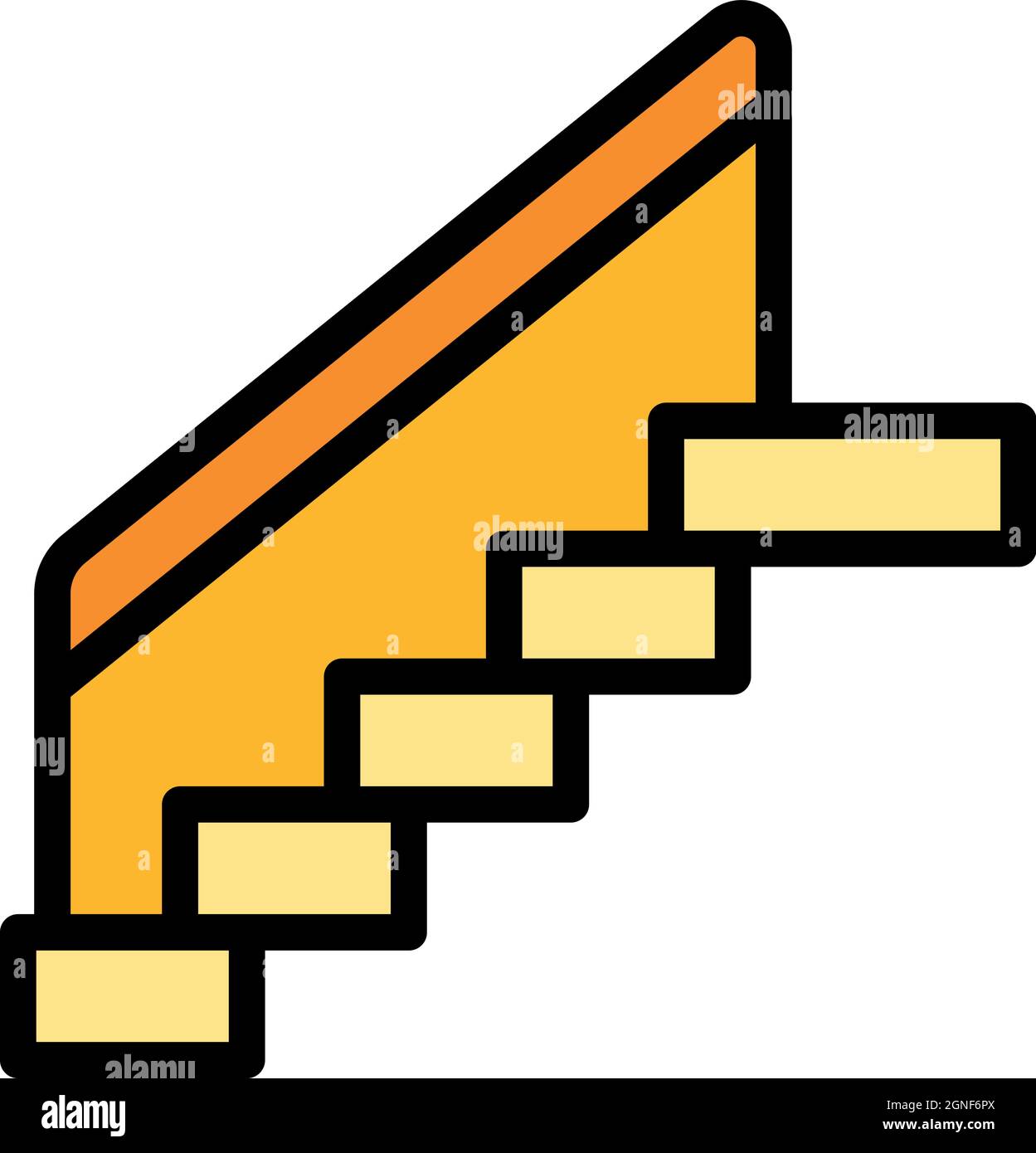 Stairs icon. Outline stairs vector icon color flat isolated Stock Vector