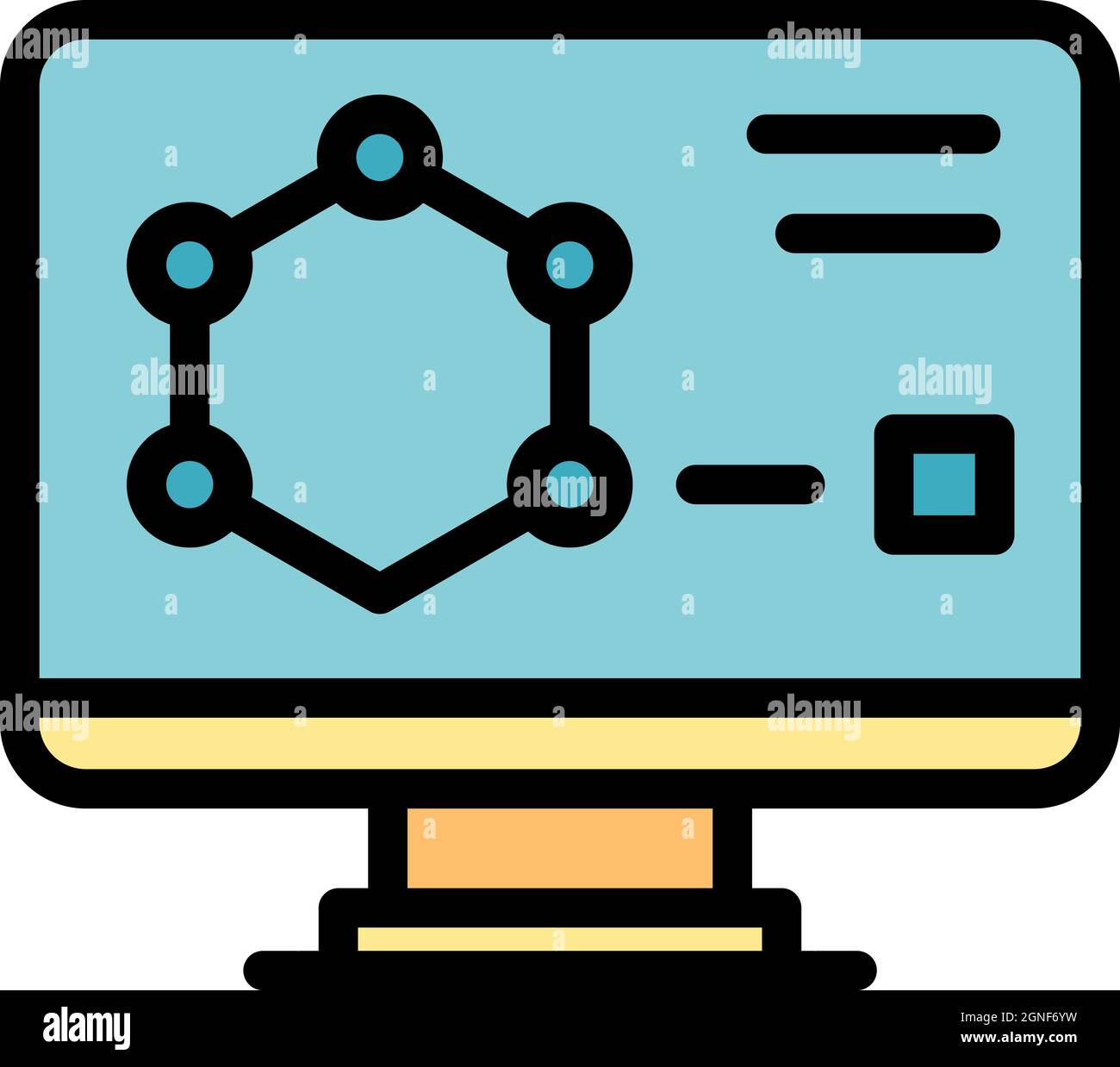 Screen redesign icon. Outline screen redesign vector icon color flat isolated Stock Vector