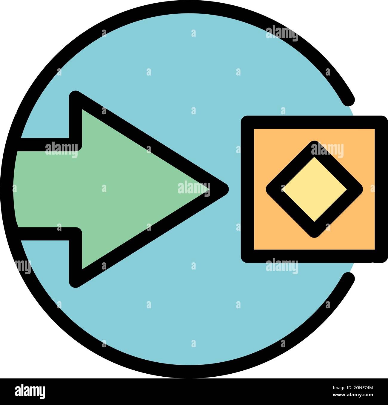 Redesign process icon. Outline redesign process vector icon color flat isolated Stock Vector