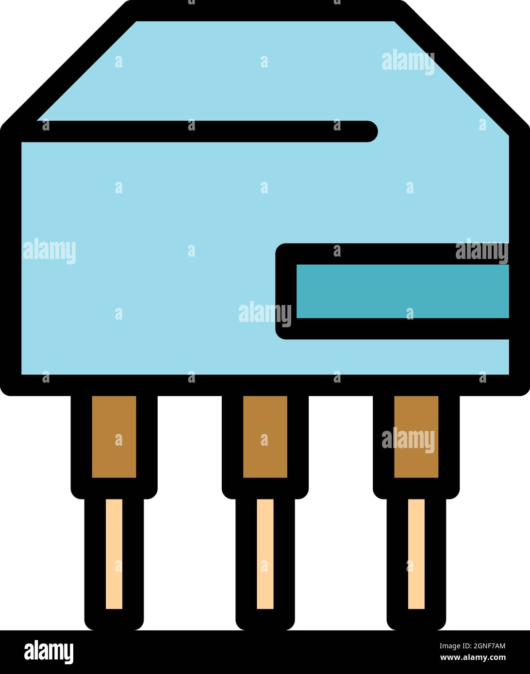 Capacitor icon. Outline capacitor vector icon color flat isolated Stock Vector
