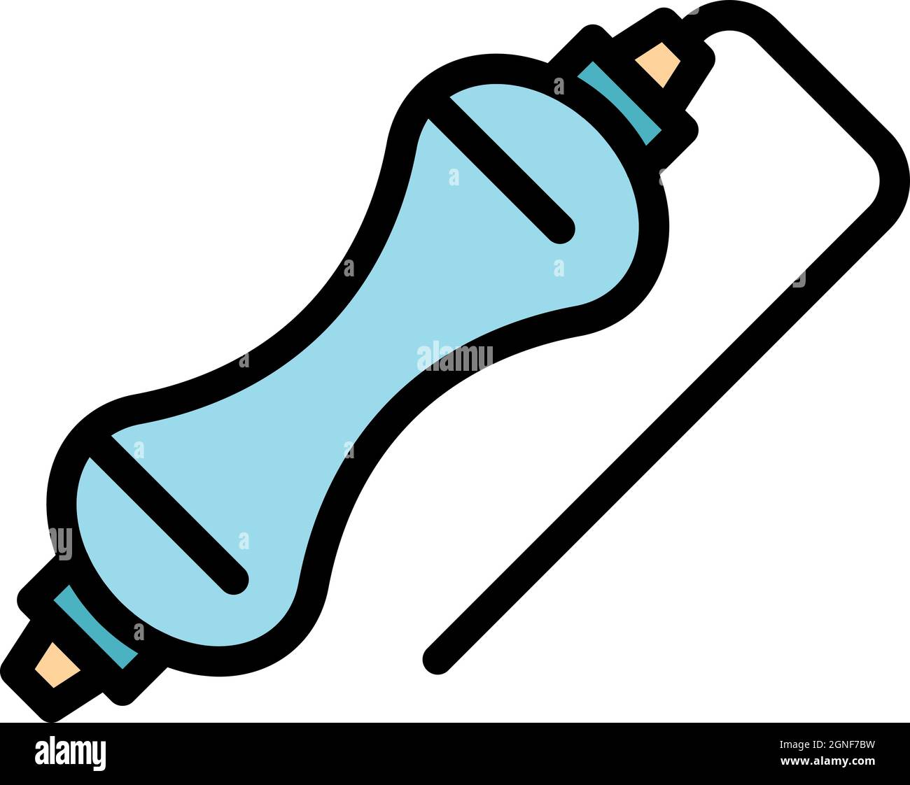 Fusible resistor icon. Outline fusible resistor vector icon color flat isolated Stock Vector