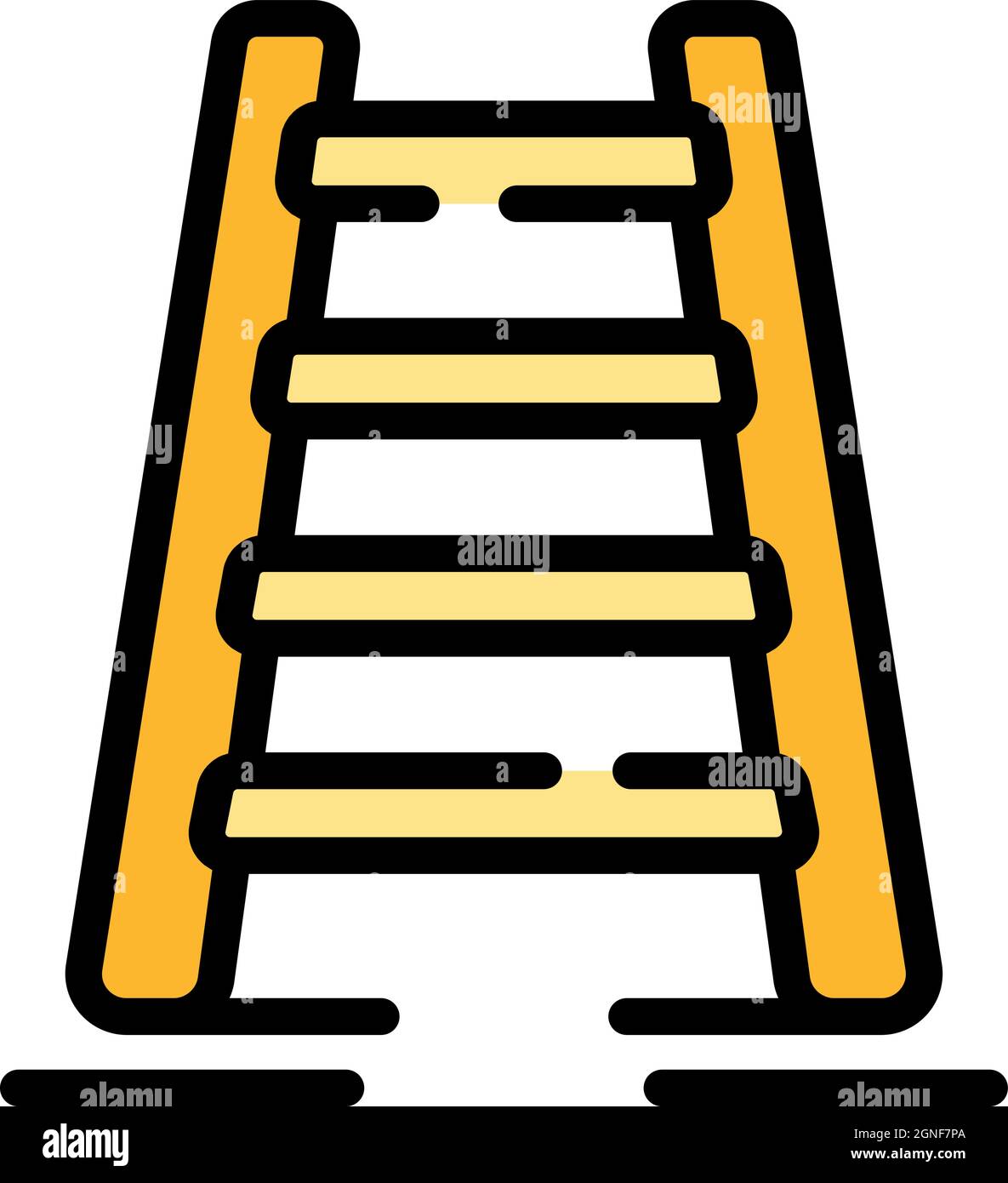 Ladder equipment icon. Outline ladder equipment vector icon color flat ...