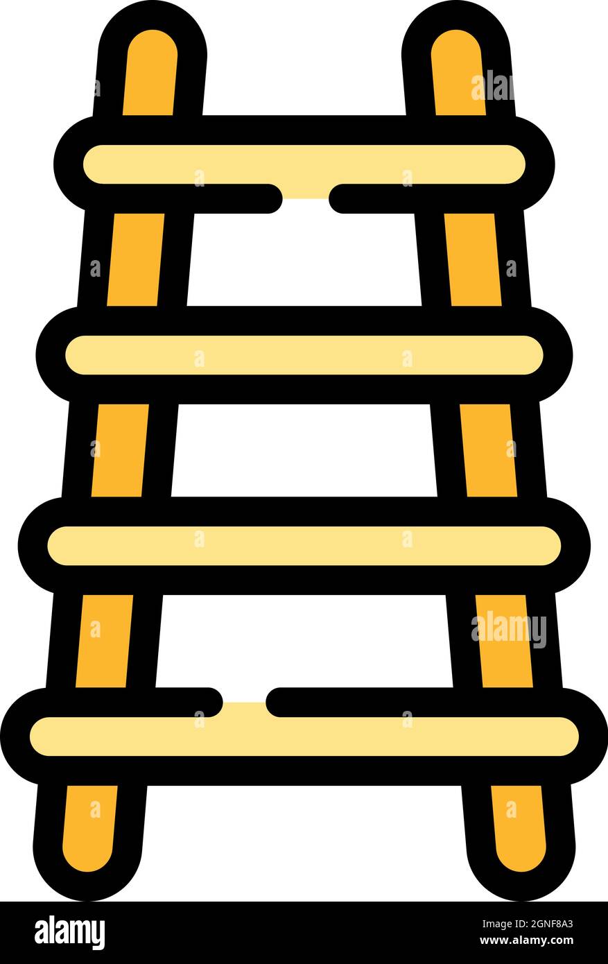 Step ladder icon. Outline step ladder vector icon color flat isolated ...