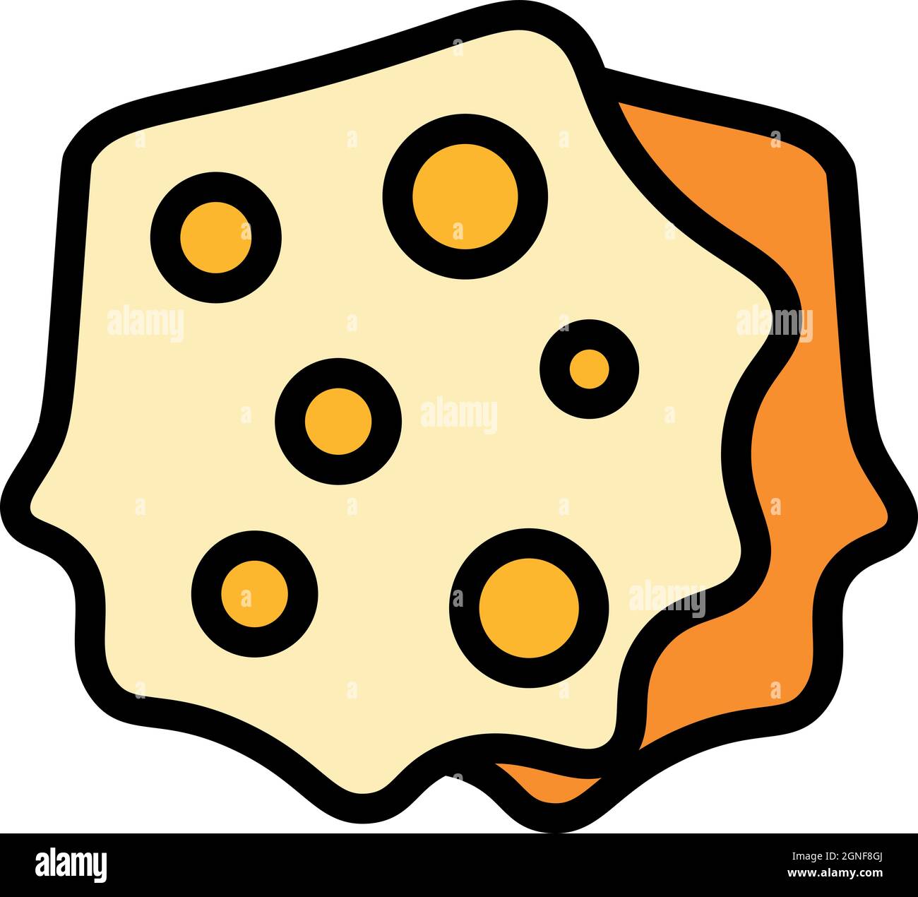 Greek pita bread icon. Outline greek pita bread vector icon color flat