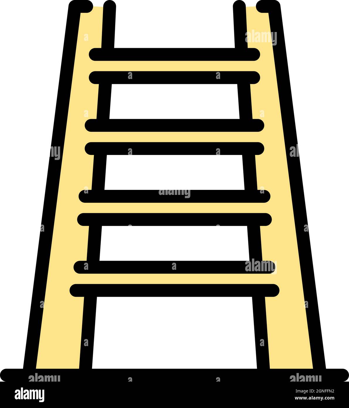 Portable ladder icon. Outline portable ladder vector icon color flat ...