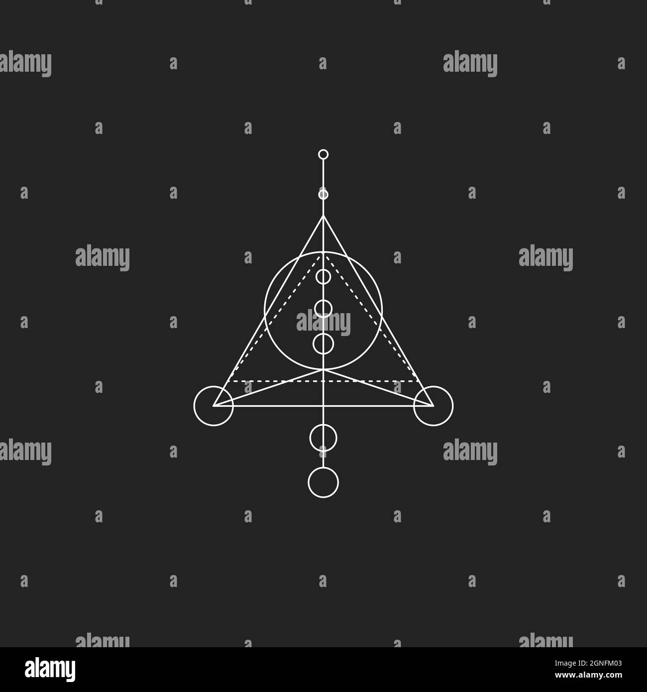 Mystical abstract shape. Esoteric thin line sign. Tattoo in shape of ...