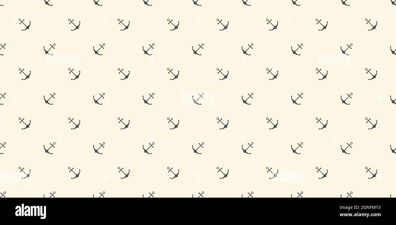 Nautical seamless pattern with geometric ship anchors Stock Vector